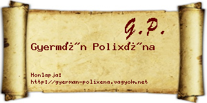 Gyermán Polixéna névjegykártya